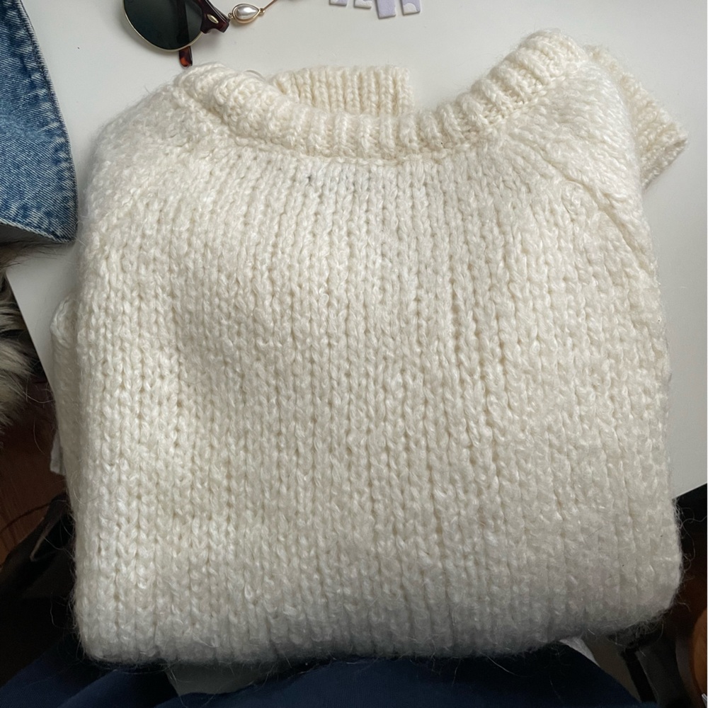 Cozy White Knit Sweater